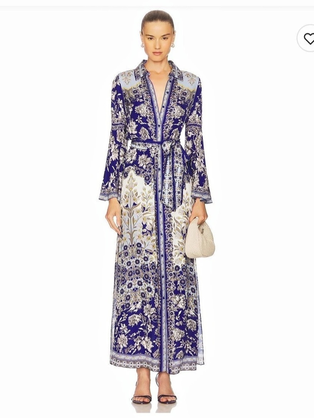 Alice + Olivia Chassidy Long Sleeve Floral Maxi Shirtdress Chassidy